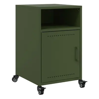 vidaXL Bedside Cabinet Nightstand Bed Table Bed Cabinet Olive Green Steel