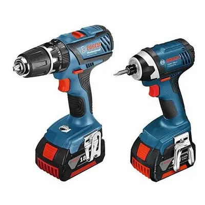 Bosch Professional GSB 18-2-LI Plus Cordless Combi Drill + GDR 18-LI Cordless Impact Driver with