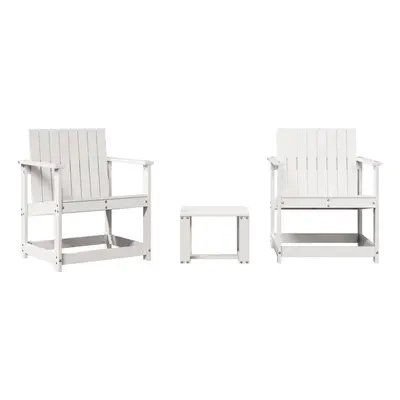 vidaXL Garden Lounge Set Piece Outdoor Table and Chair White Solid Wood Pine