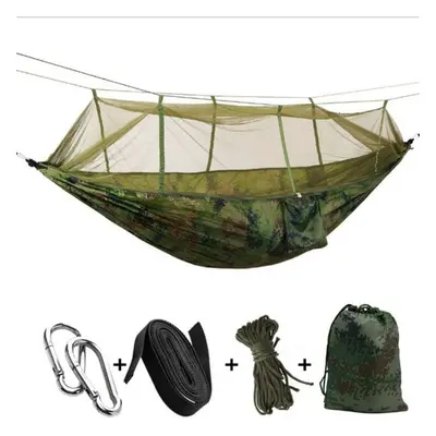 (Camouflage) Beacon Pet Double Camping Hammock with Mosquito Net Portable Nylon Tent Bed Outdoor