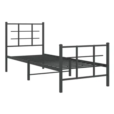 (black, x cm/with headboard & footboard) vidaXL Metal Bed Frame with Headboard Home Bed Base Bed