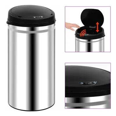 vidaXL Automatic Sensor Dustbin 50L Stainless Steel Kitchen Waste Dust Bin