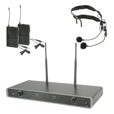 60m Wireless Microphone Receiver System Neckband Headset Belt Loop Transmitter