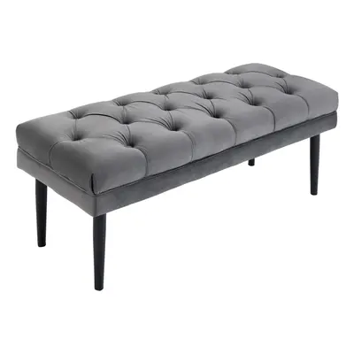 HOMCOM Bed End Bench Button Tufted Upholstered Window Seat Living Room