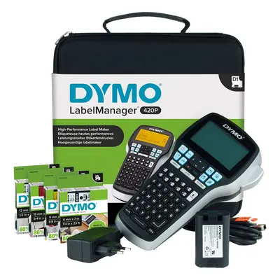 DYMO LabelManager 420P High Performance Rechargeable Portable Label Maker Kit, ABC Keyboard with