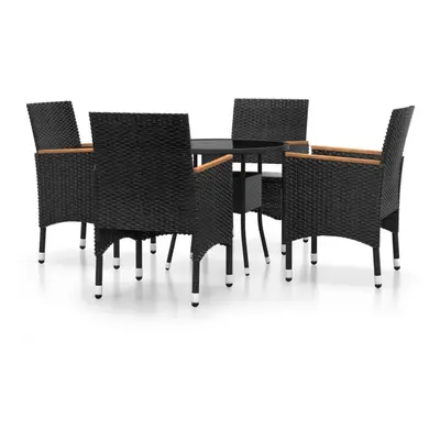 (black and brown, Ã cm table/5) vidaXL Garden Bistro Set Furniture Multi Colours 3/5 Piece Ã 6