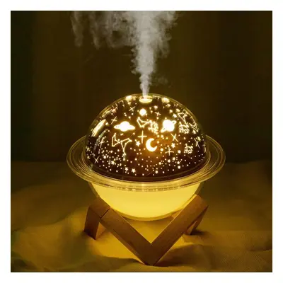 (Christmas) 250ml Portable LED Night Light Projection Humidifier Mist Maker Gears Light Spray Mo