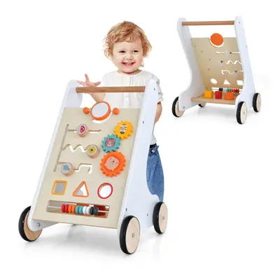 Wooden Baby Walker All-in-1 Kids Push & Pull Activity Learning Center