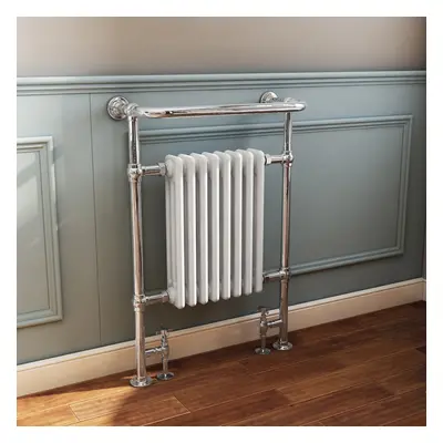 Salzburg Traditional Victorian x 659mm Chrome & White Towel Rail Radiator