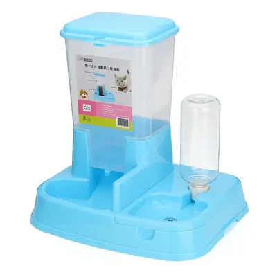 (Light Blue) Pet Cat Dog Autoxic Water Drinker Dispenser Food Feeder Dish Bowl Bottle Pet Bowl