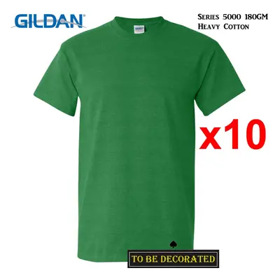 (M) Packs Gildan T-SHIRT Basic Tee - 5XL Small Big Men Heavy Cotton (Antique Irish)