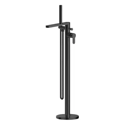 Freestanding Round Bath Shower Mixer Tap - Matt Black