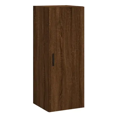 (brown oak) vidaXL Wall Mounted Cabinet Storage Cabinet Side Cabinet White Engineered Wood