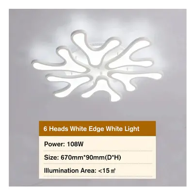 (Type G:Â heads white light white shell) LED Modern Ceiling Light For Living Dining Room Bedroom