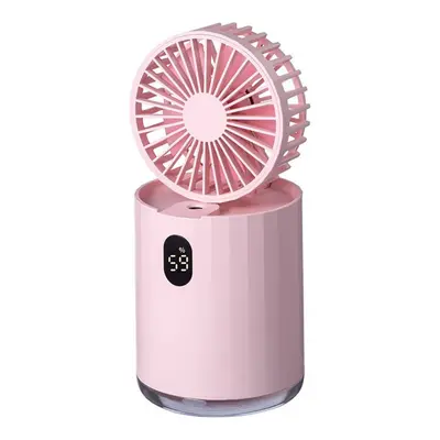 (Pink) Humidification Mini Fan USB Charging Spray Water Fan Portable Mini Humidifier Fan For Hom