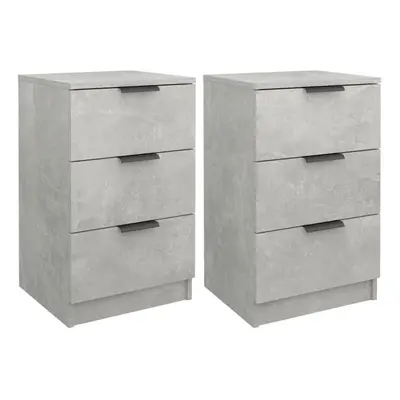 (concrete grey, 2) vidaXL Bedside Cabinets Night Stand End Table Side Table Bed Drawer Cabinet