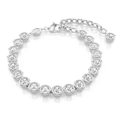 Swarovski Imber Tennis bracelet, Round cut, White, Rhodium plated