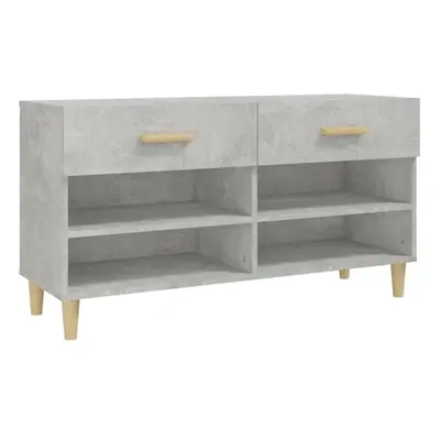 vidaXL Shoe Cabinet Concrete Grey Engineered Wood Hall Shoe Storage Cupboard