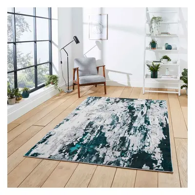 (Grey / Green, x cm) Silver Grey Faded Distressed Rugs Bedroom Living Room Rug Scratched Large C