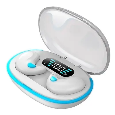 (White) Digital Display TWS Bluetooth Earphones Invisible Mini Sleep Wireless Bluetooth Earphone