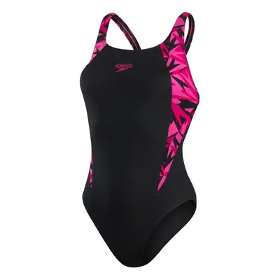 (10 UK, Black/Pink) Speedo Womens/Ladies Hyperboom Splice Eco Endurance+ One Piece Swimsuit