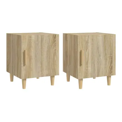 (sonoma oak, 2) vidaXL 1/2x Bedside Cabinet Engineered Wood Nightstand Furniture Multi Colours