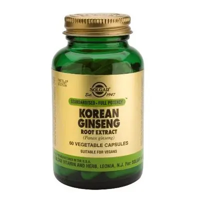 Solgar Standardised - Full Potency Korean Ginseng Root Extract Vegetable Capsules