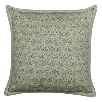 Cotton Cushion Leaf Pattern x cm Green PICTUS