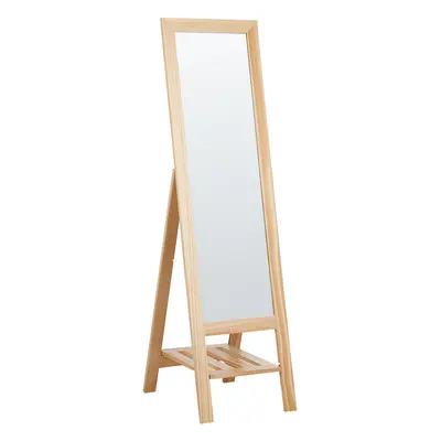 Standing Mirror with Shelf LUISANT Wood Light Wood