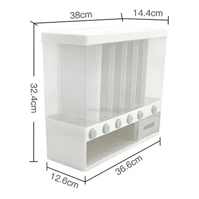 6 Grids Wall Mounted Food Storage With Pour Lids Bottles Jars Dried Grains Tank