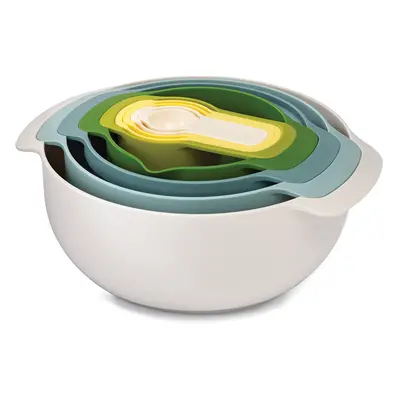 Joseph Joseph Nest Nesting Bowls Set with Mixing Bowls Measuring cups Sieve colander, 9-Piece, B