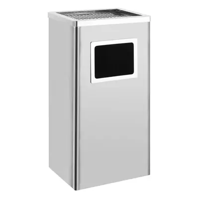 vidaXL Ashtray Dustbin Hotel 45L Stainless Steel Ashtray Bin Outdoor Dust Can