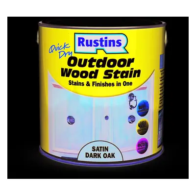 Rustins Quick Dry Outdoor Wood Stain Satin - Dark Oak 2.5ltr