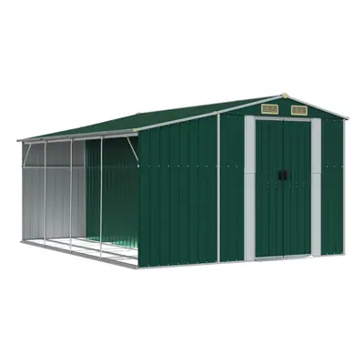 (green, x 365.5 x cm) vidaXL Garden Shed Metal Shed Outdoor Storage Shed Anthracite Galvanised S