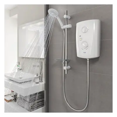 Triton T80 Pro Fit Electric Shower 7.5kW White & Chrome Spray Modern SP8007PF