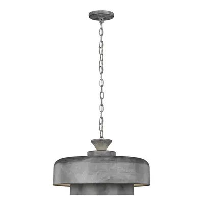 1 Bulb Ceiling Pendant Light Fitting Weathered Galvanized LED E27 60W Bulb