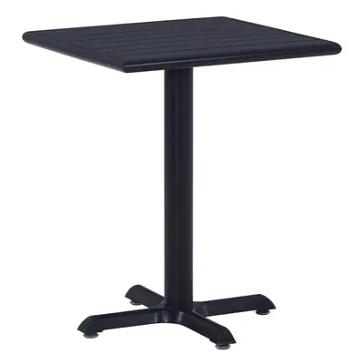 vidaXL Garden Table Black 60cm Cross Base Side Table Patio Bistro Dining Desk