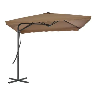 Outdoor Parasol with Steel Pole 250x250 cm Taupe