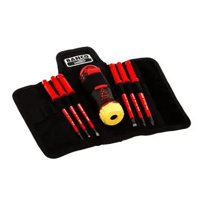 Bahco Ratcheting Screwdriver with Interchangeable Blades, Multi-Colour, Set of Piece