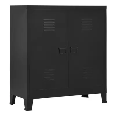 vidaXL Industrial Storage Chest Black Steel Sideboard Cabinet Storage Trunk