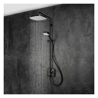 Mira Opero Bathroom Thermostatic Mixer Shower Black Twin Adjustable Head Modern