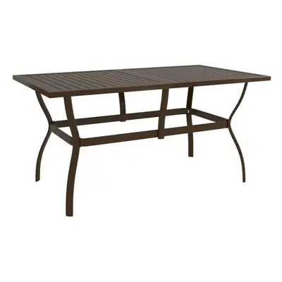 (140 x x cm (L x W x H)) vidaXL Garden Table Steel Outdoor Dinner Desk Anthracite/Brown Multi Si