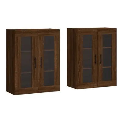 vidaXL Wall Mounted Cabinets Side Cabinet pcs Brown Oak Engineered Wood