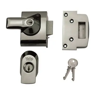 Yale Locks BS2 Nightlatch British Standard Lock 40mm Backset Chrome Finish Visi