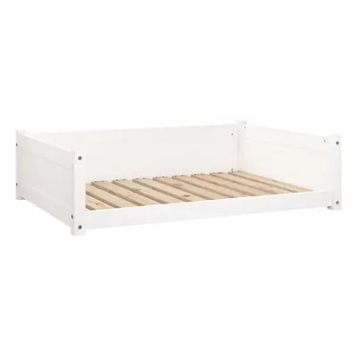 vidaXL Solid Pine Wood Dog Bed White 95.5x65.5x28 cm Wooden Pet Sofa Dog Couch