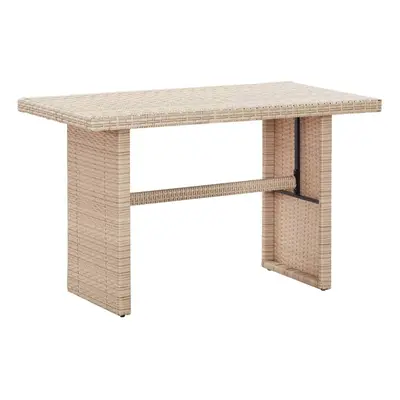 Garden Table Grey 110x60x67 cm Poly Rattan