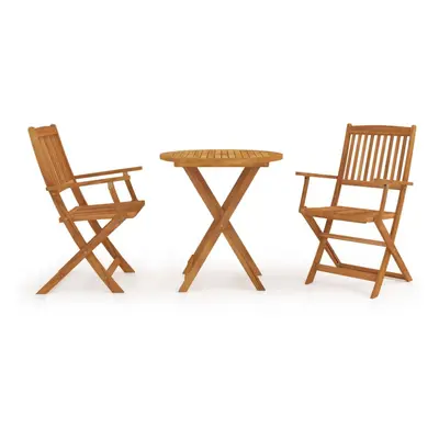 vidaXL Solid Acacia Wood Folding Garden Dining Set Piece Dinner Furniture