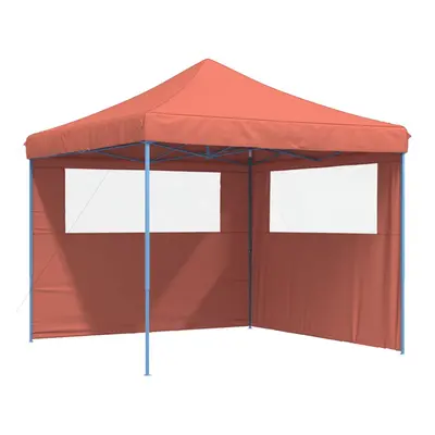 (terracotta, with sidewalls) vidaXL Foldable Tent Canopy Patio Pavilion Gazebo Pop up Tent Marqu