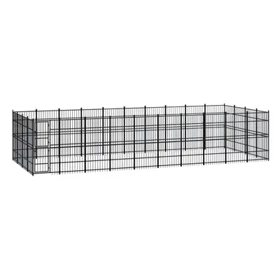 vidaXL Outdoor Dog Kennel Steel Outdoor Puppy Enclosure Dog Pet Supply Cage