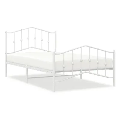 (with headboard & footboard, x cm) vidaXL Metal Bed Frame Home Bedroom Bed Base Mattress Foundat